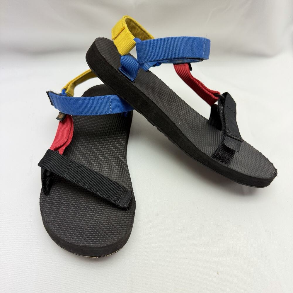 TEVA SPORT SANDALS Women's 6 Original Multicolor Blue Yellow Red Repreve